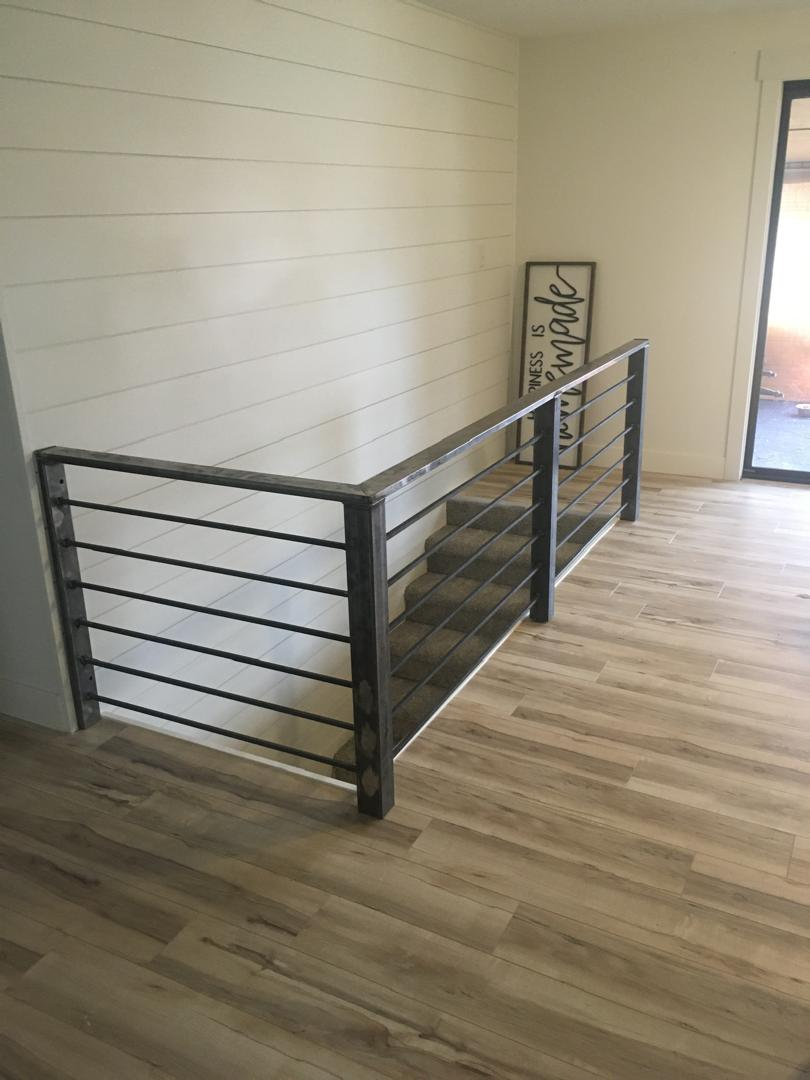 Modern horizontal-bar interior railing